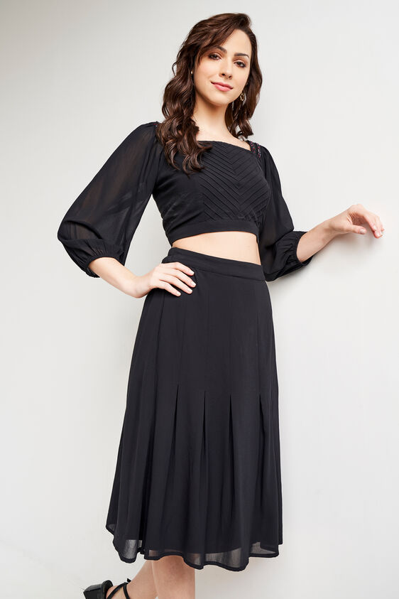 Black Solid Flared set, Black, image 3